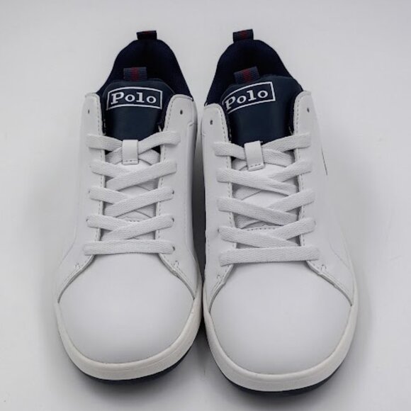 Polo White Lace Up Tennis Shoes Quilton Bear, Women's Size 7 - Picture 2 of 4